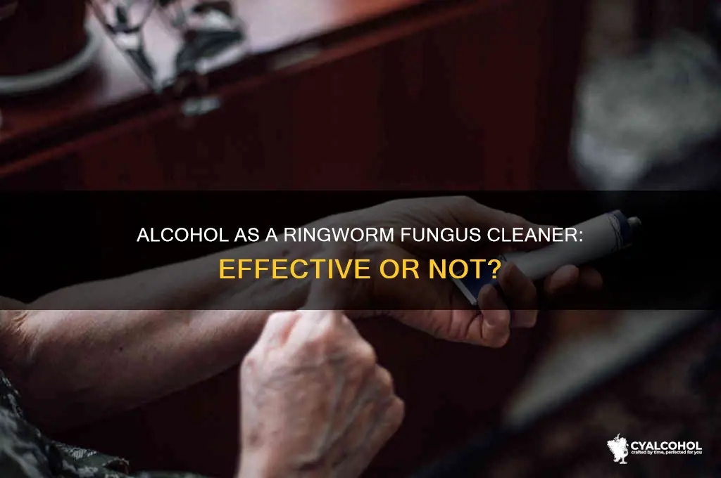 does alcohol work when cleaning for ringworm fungus