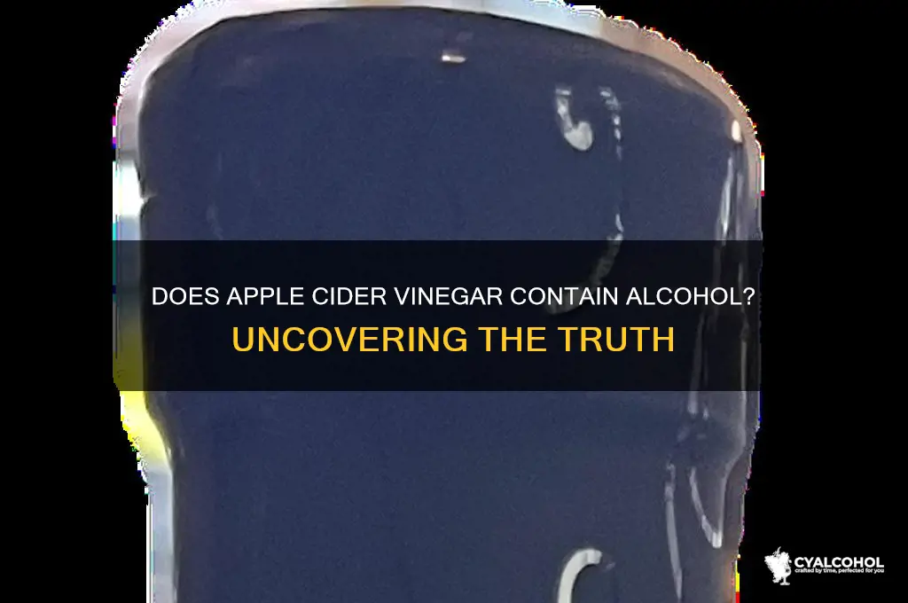 does apple cider vinegar have alcohol in it