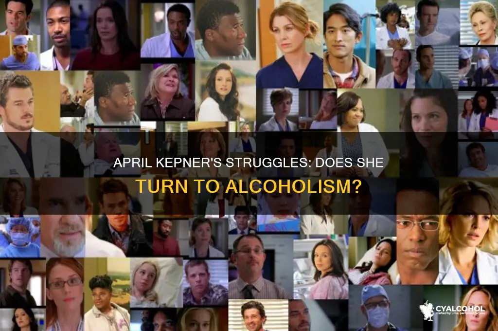 does april kepner become an alcoholic