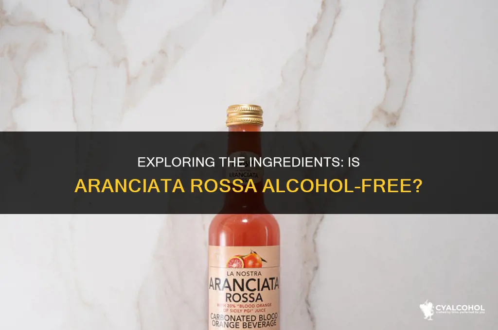 does aranciata rossa have alcohol