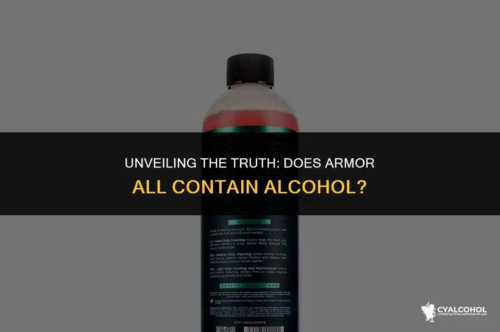 does armor all have alcohol