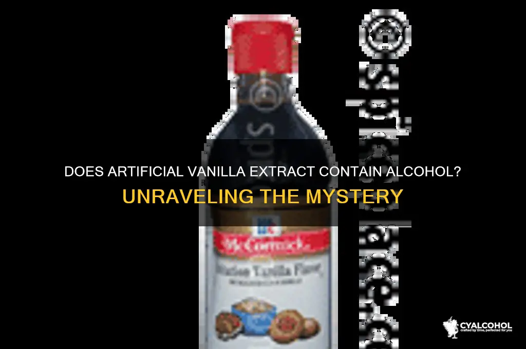 does artificial vanilla alcohol