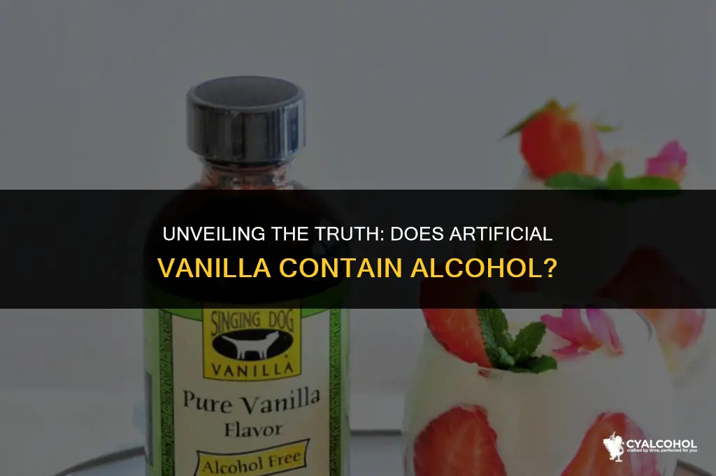 does artificial vanilla have alcohol