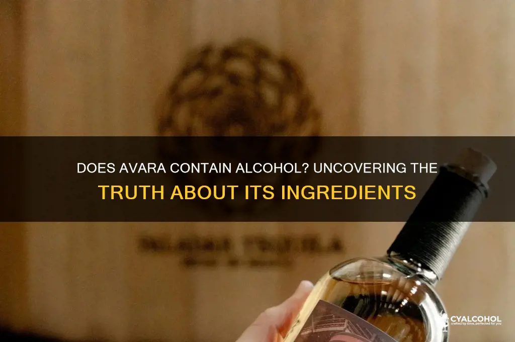 does avara have alcohol in it