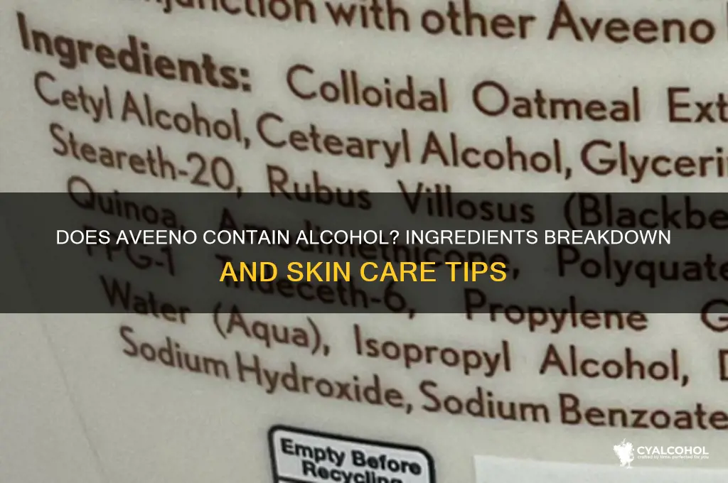 does aveeno have alcohol in it