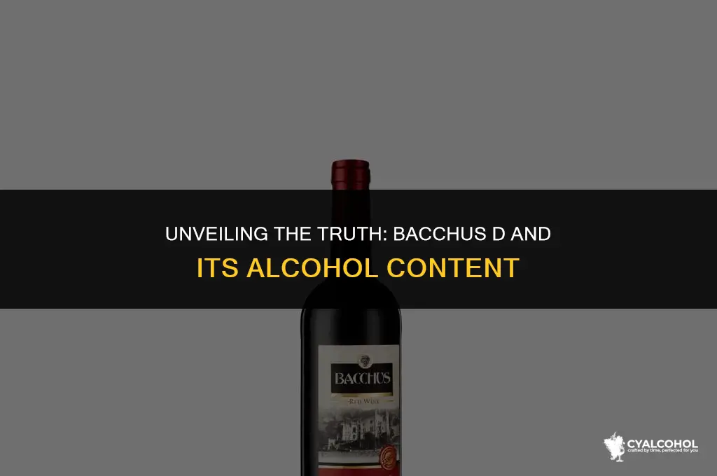 does bacchus d have alcohol