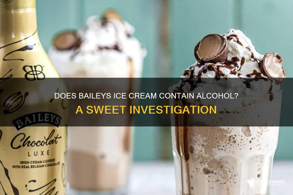 does baileys ice cream have alcohol