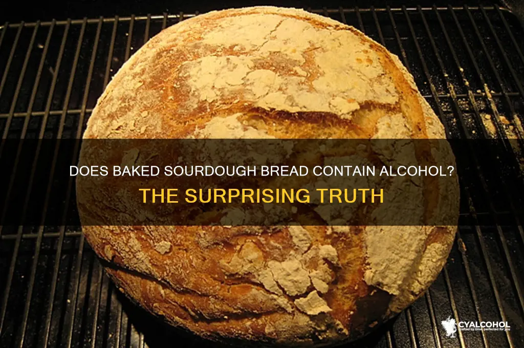 does baked sourdough bread have alcohol