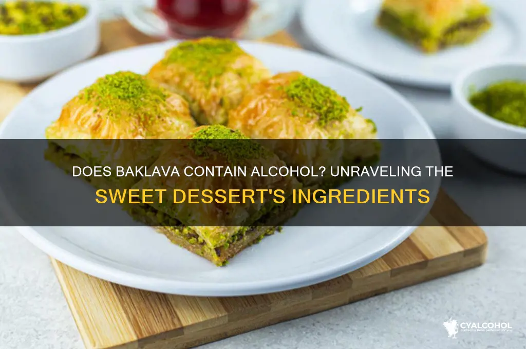 does baklava have alcohol