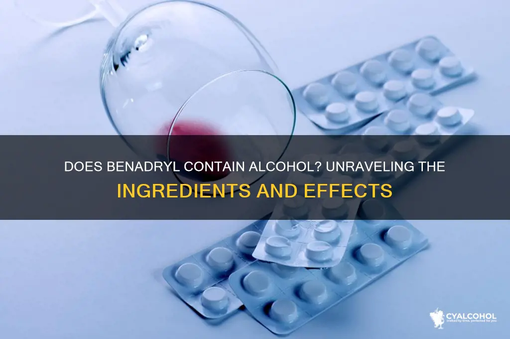 does benadryl has alcohol