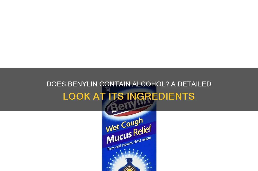 does benylin have alcohol