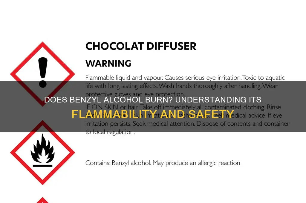 does benzyl alcohol burn