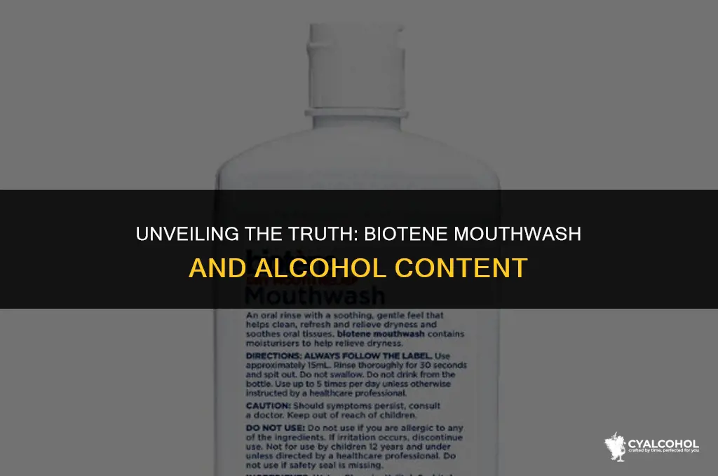 does biotene mouthwash have alcohol