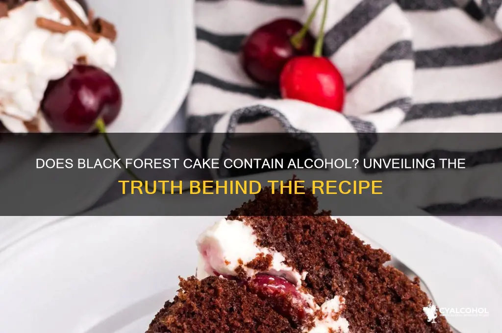 does black forest cake have alcohol in it