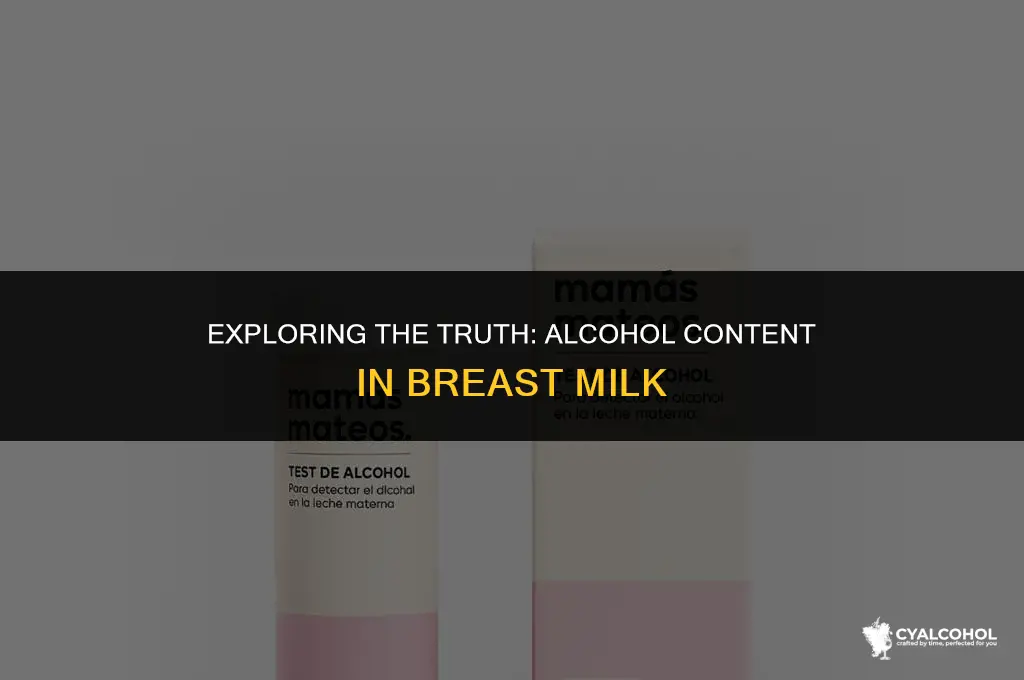 does breast milk have alcohol