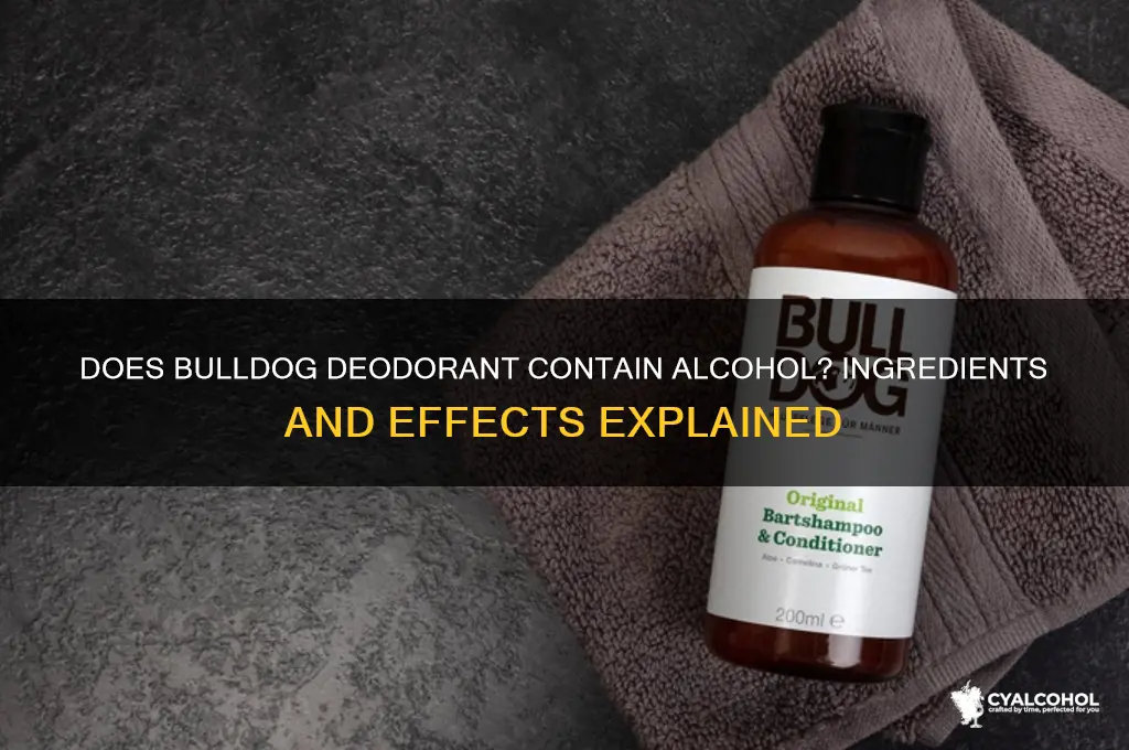 does bull dog deodorant have alcohol