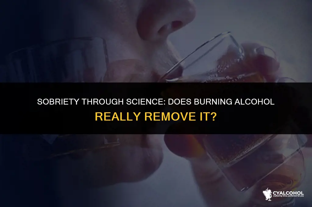 does burning alchohol remove alcohol