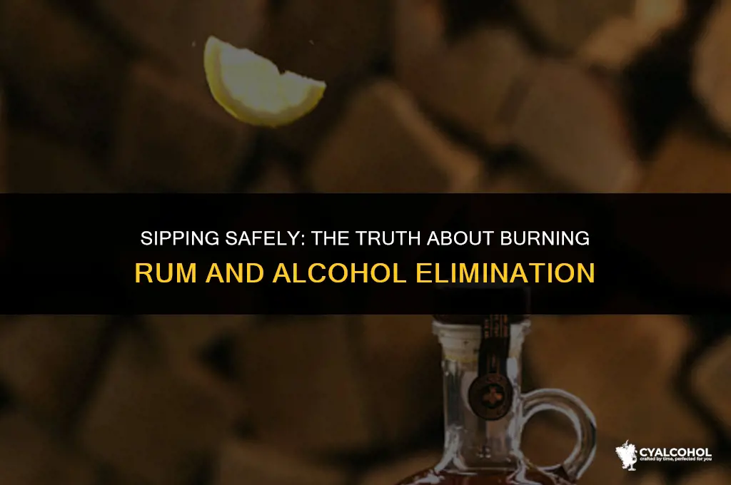does burning rum eliminate alcohol