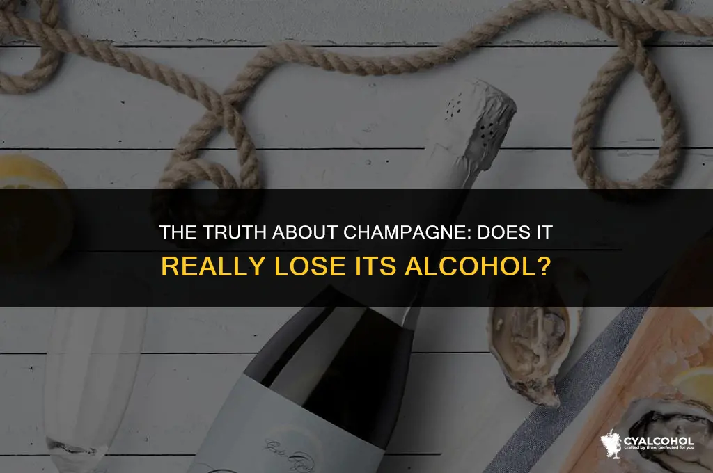 does champagne lose its alcohol