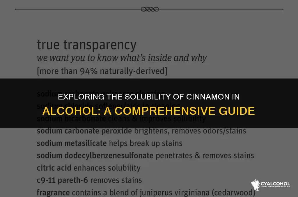does cinnamon dissolve in alcohol