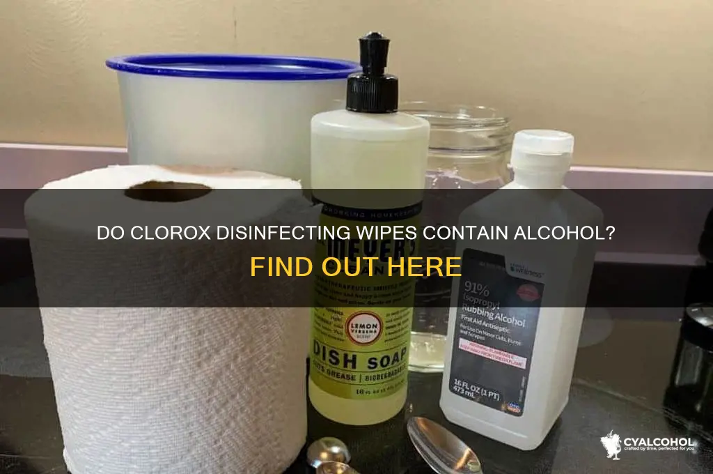 does clorox disinfecting wipes have alcohol