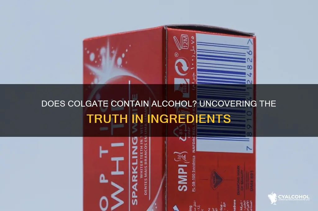 does colgate have alcohol