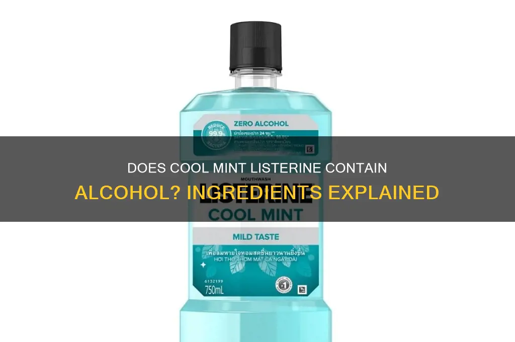 does cool mint listerine have alcohol in it