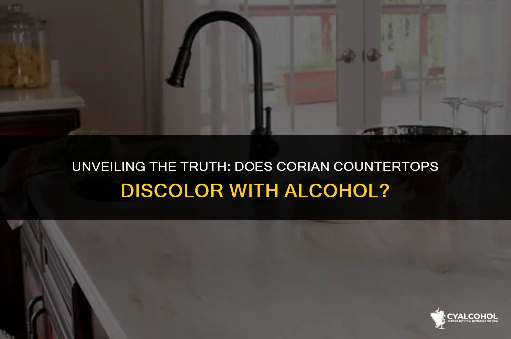 does corian discolor with alcohol