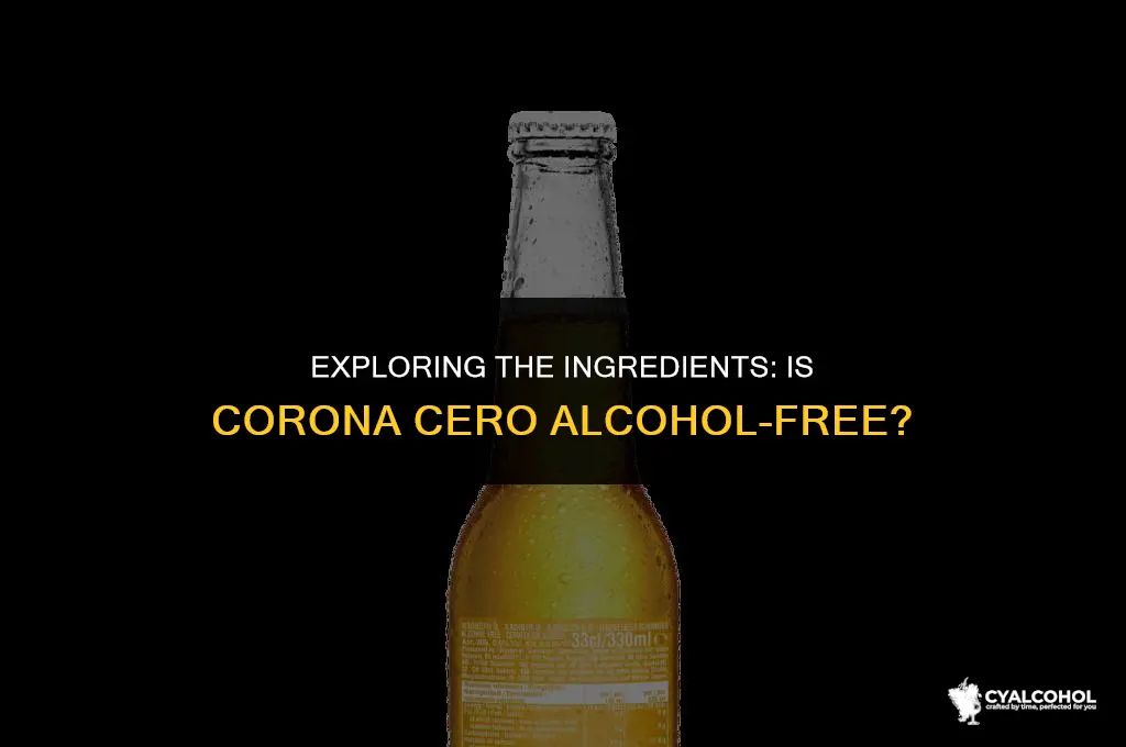 does corona cero have alcohol