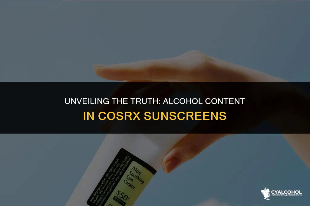 does cosrx sunscreen have alcohol