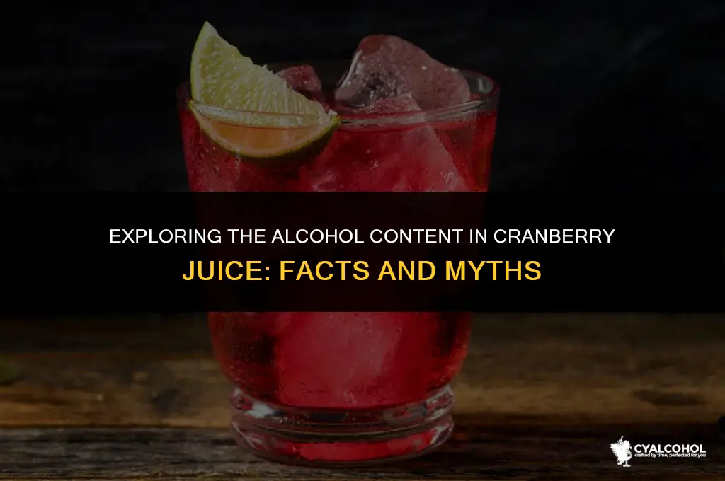 does cranberry juice have alcohol