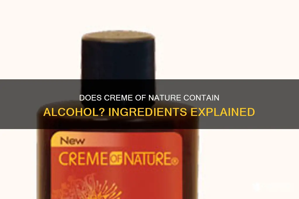 does creme of nature have alcohol
