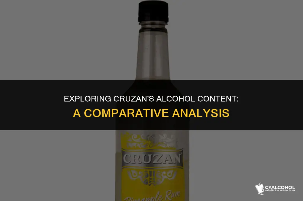 does cruzan have less alcohol