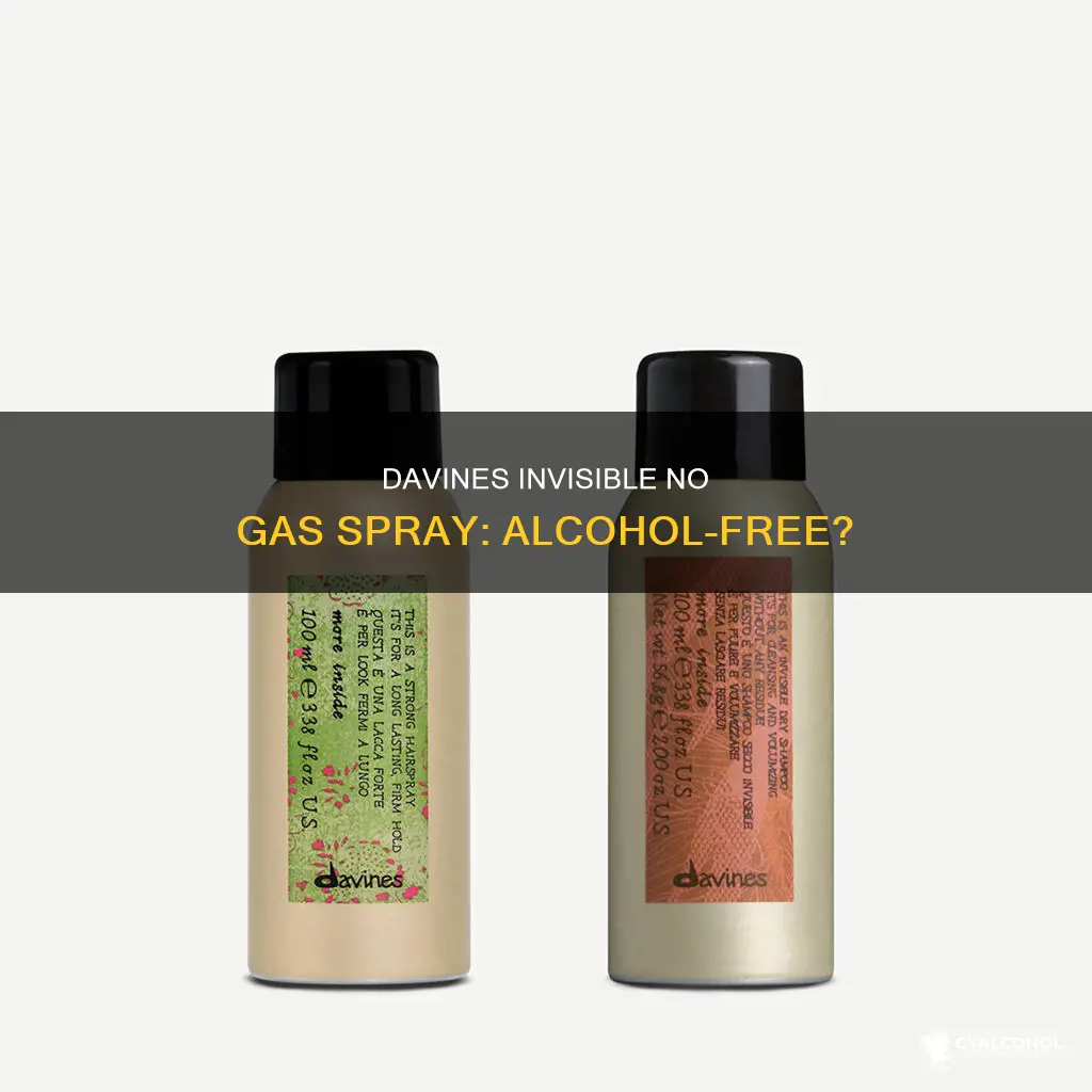 does davines invisible no gas spray have alcohol in it