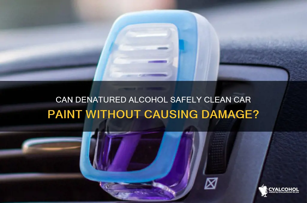 does denatured alcohol damage car paint