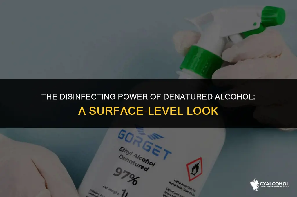 does denatured alcohol disinfect surfaces