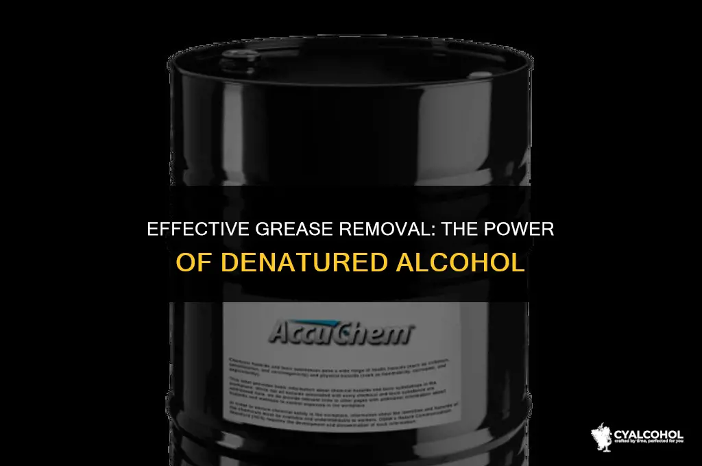does denatured alcohol remove grease