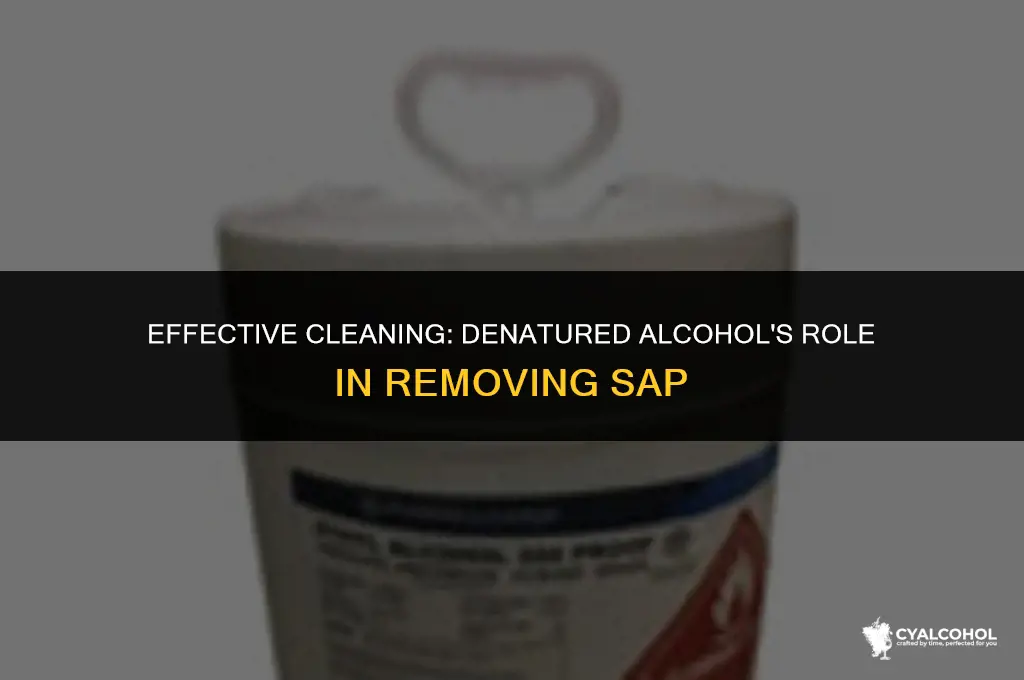 does denatured alcohol remove sap