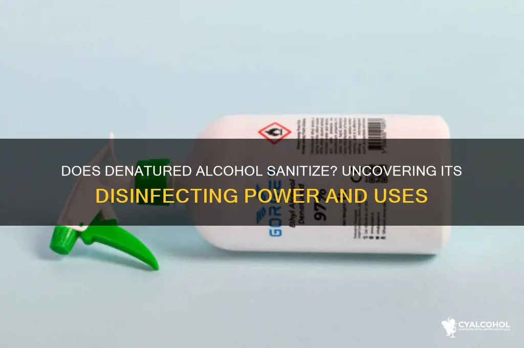 does denatured alcohol sanitize