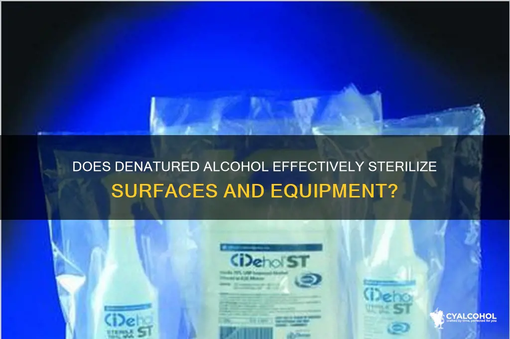 does denatured alcohol sterilize