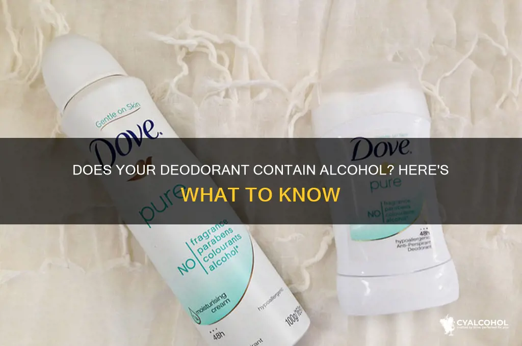 does deodorant have alcohol in it