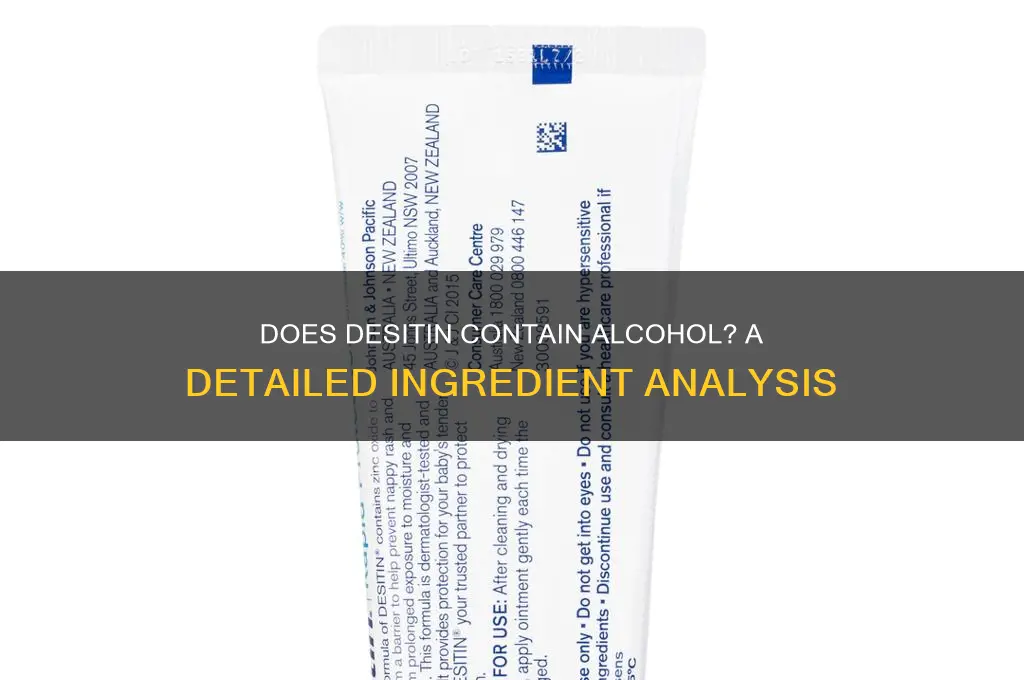 does desitin have alcohol in it