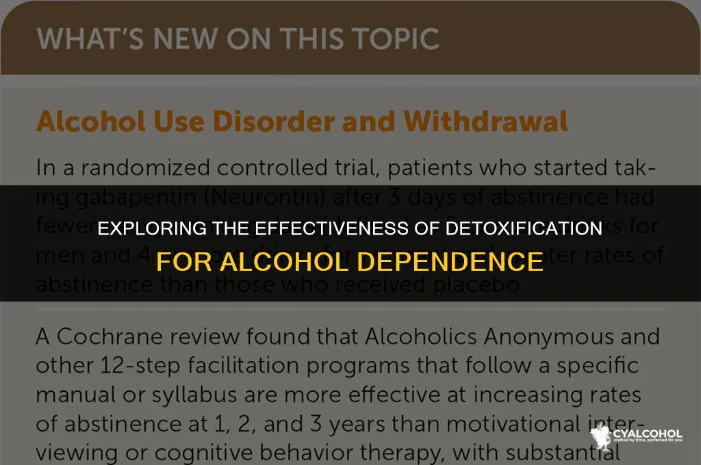 does detoxify work for alcohol