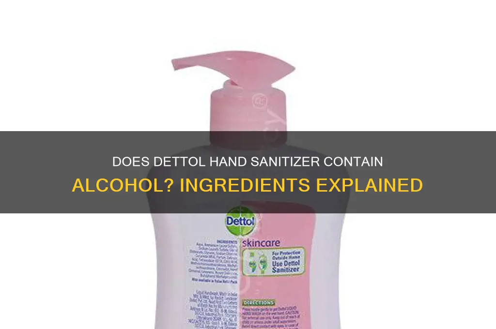 does dettol hand sanitizer have alcohol