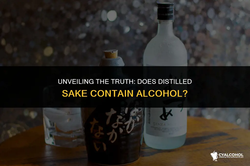 does distilled sake have alcohol