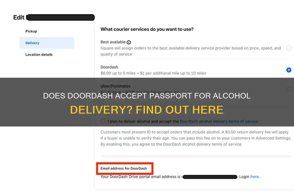 does doordash accept passport for alcohol