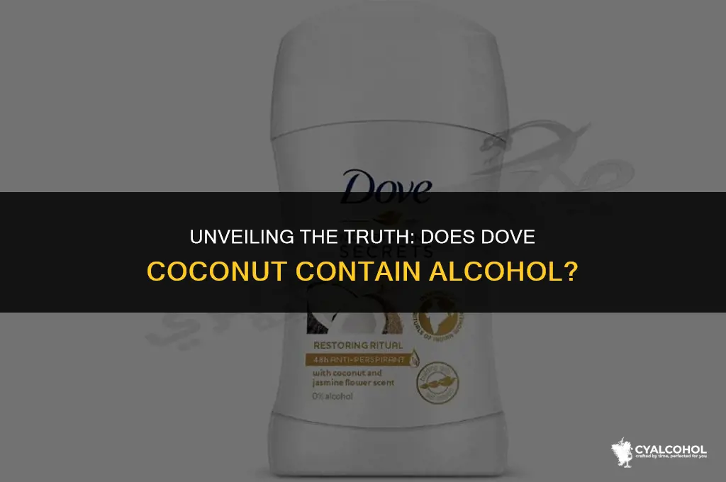 does dove coconut have alcohol