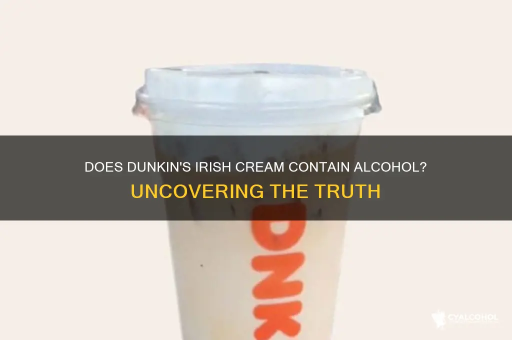 does dunkin irish cream have alcohol