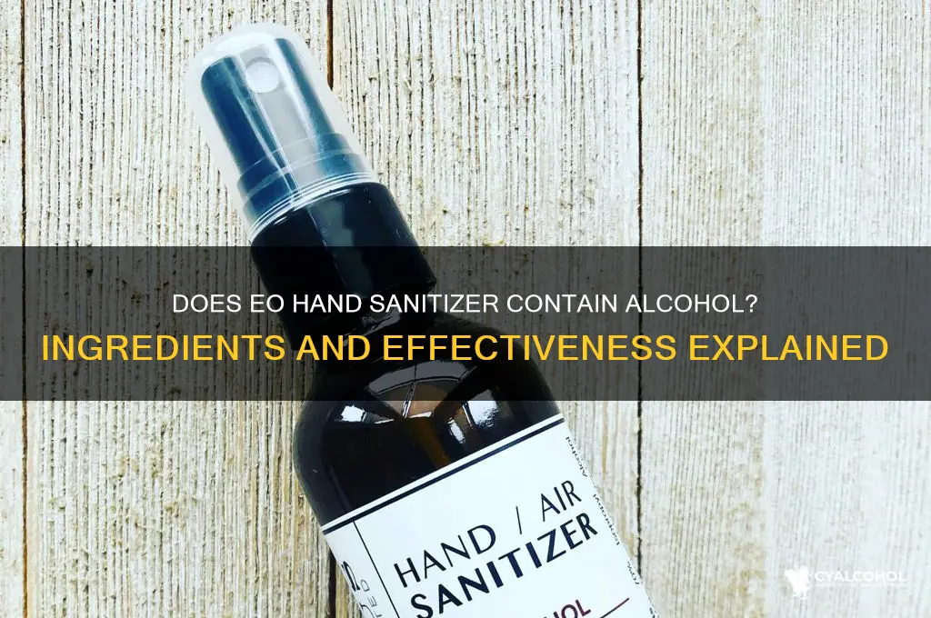does eo hand sanitizer have alcohol