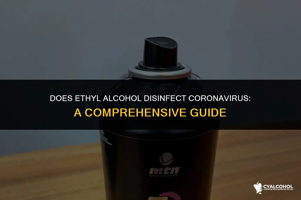 does ethyl alcohol disinfect coronavirus
